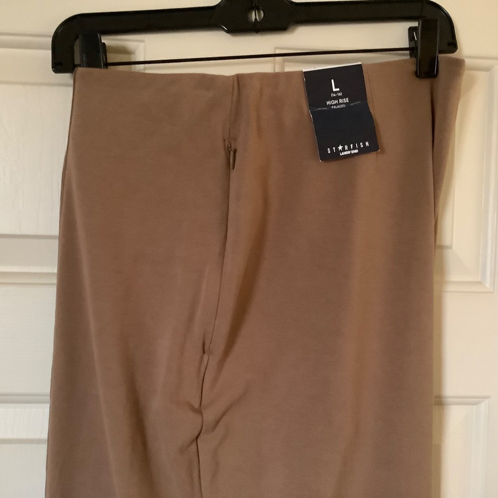 Lands End Starfish High Rise Palazzo Pants Coriander SZ L (14-16) - Picture 6 of 16